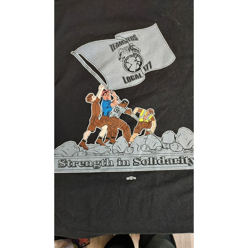 Teamsters Local 177 NJ Strength in Solidarity T-Shirt USA Size S Black Bayside - Picture 3 of 7